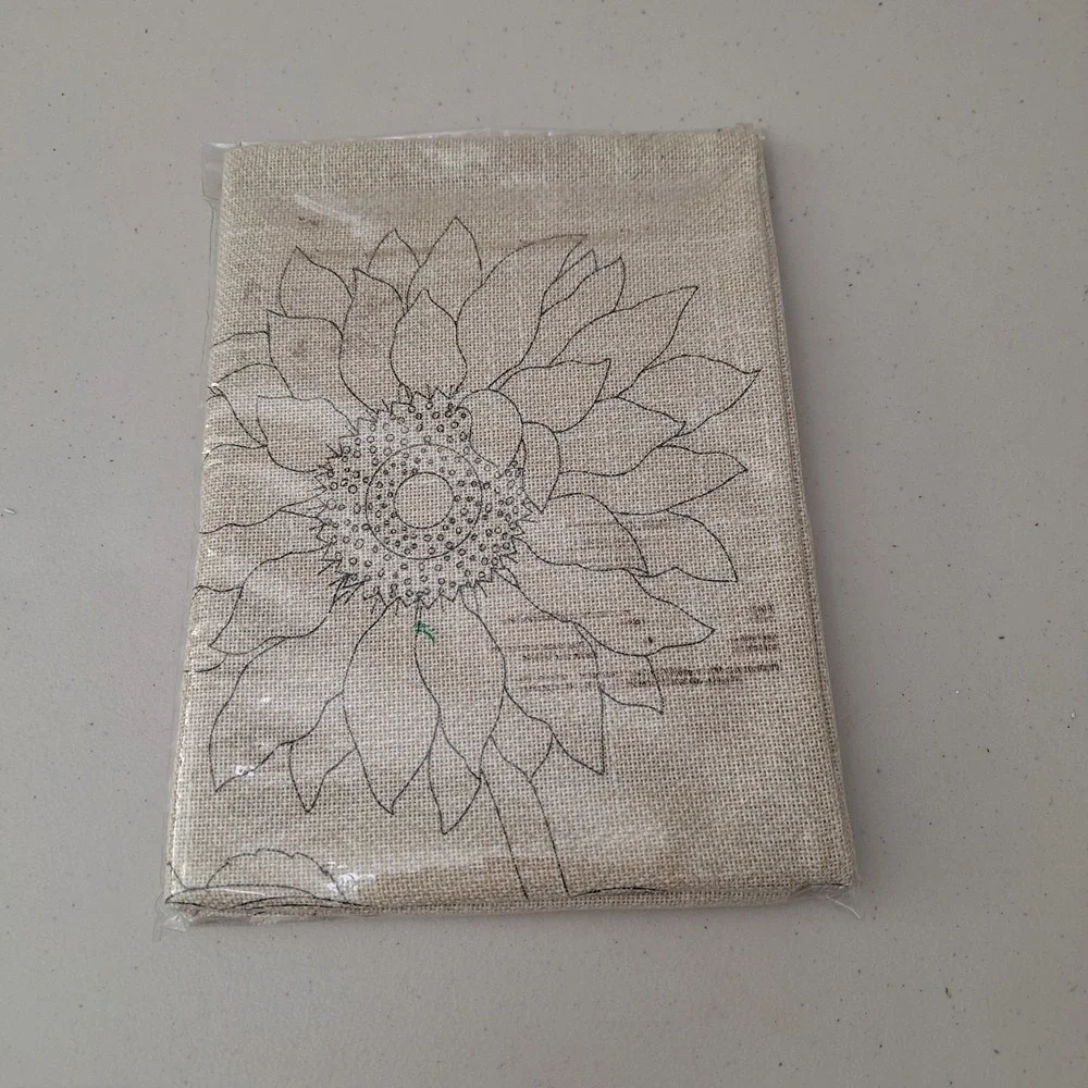 Vintage Craftways Embroidered Pillow Cover Kit Sunflower Cushion Cover 16x16in